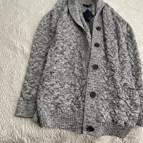 Lands' End Sweaters Womens Cotton Drifter Shawl Collar Cardigan